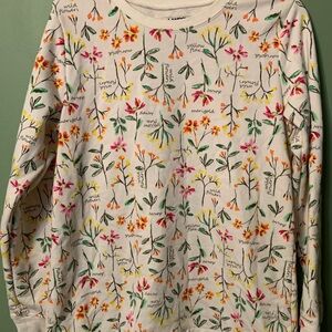 Vintage Land’s End Wildflowers Serious Sweats Floral Sweater SMALL 6-8